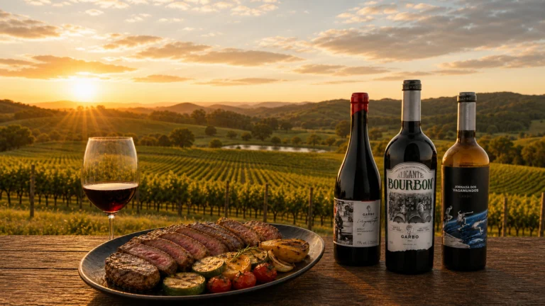 Vinos brasileños de Avelior con picanha y viñedo de Rio Grande do Sul