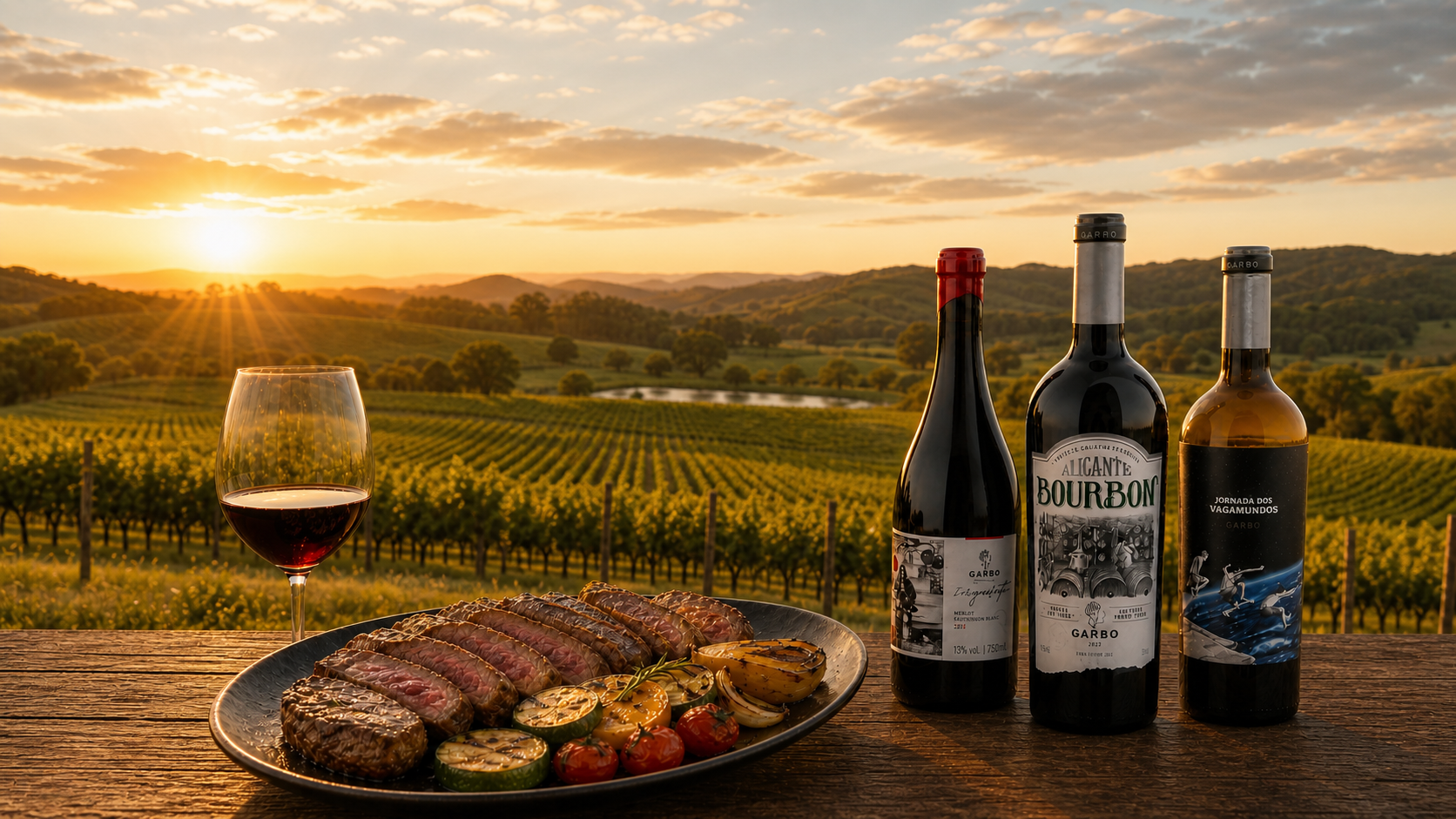 Vinos brasileños de Avelior con churrasco y viñedo de Serra Gaúcha
